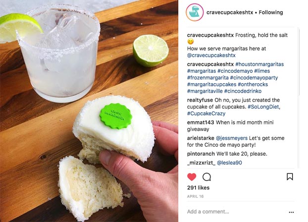 crave cupcakes instagram post