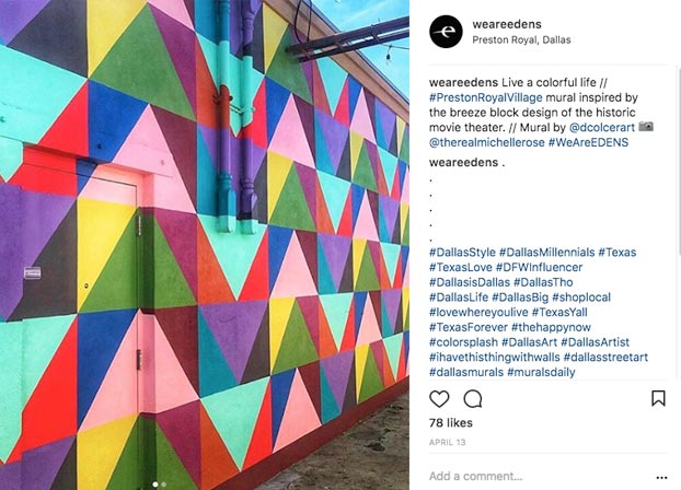 Instagram post of Preston-Royal mural
