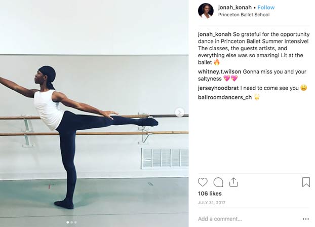 Princeton Ballet Instagram Post